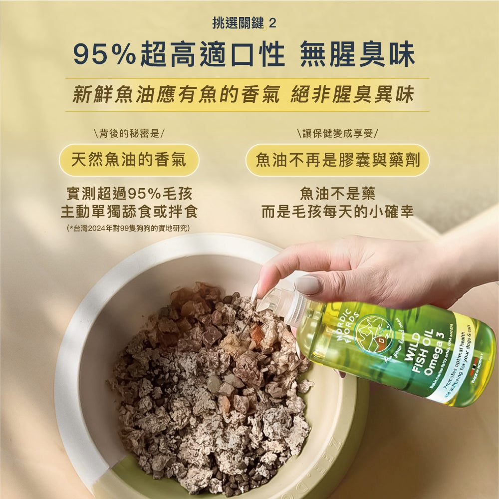 【Nordic Fjords挪威灣】100%挪威原裝進口高階版野生魚油300ml 防UV噴頭裝