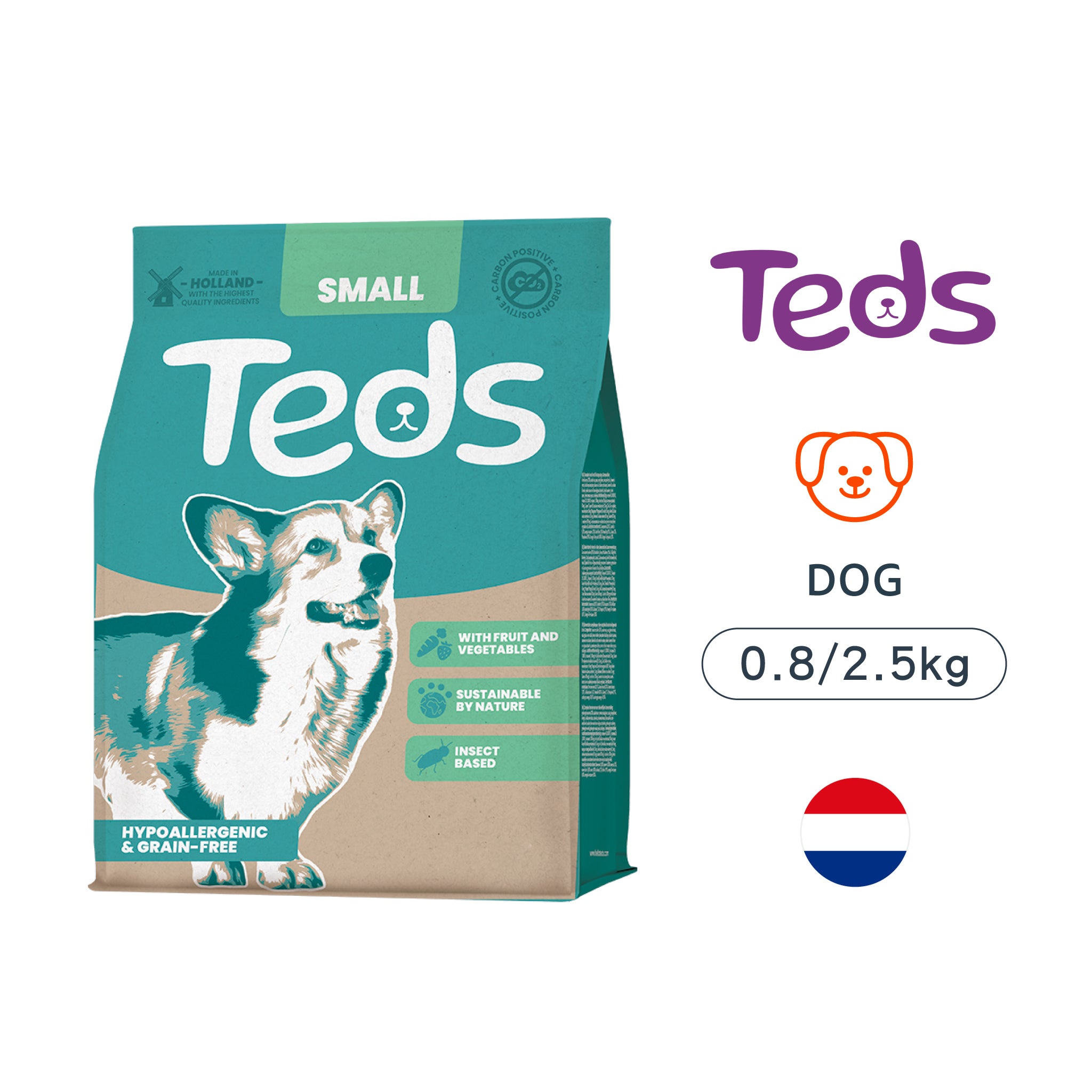 【泰德昆蟲Teds】荷蘭原裝進口低敏昆蟲蛋白飼料 - 小型犬