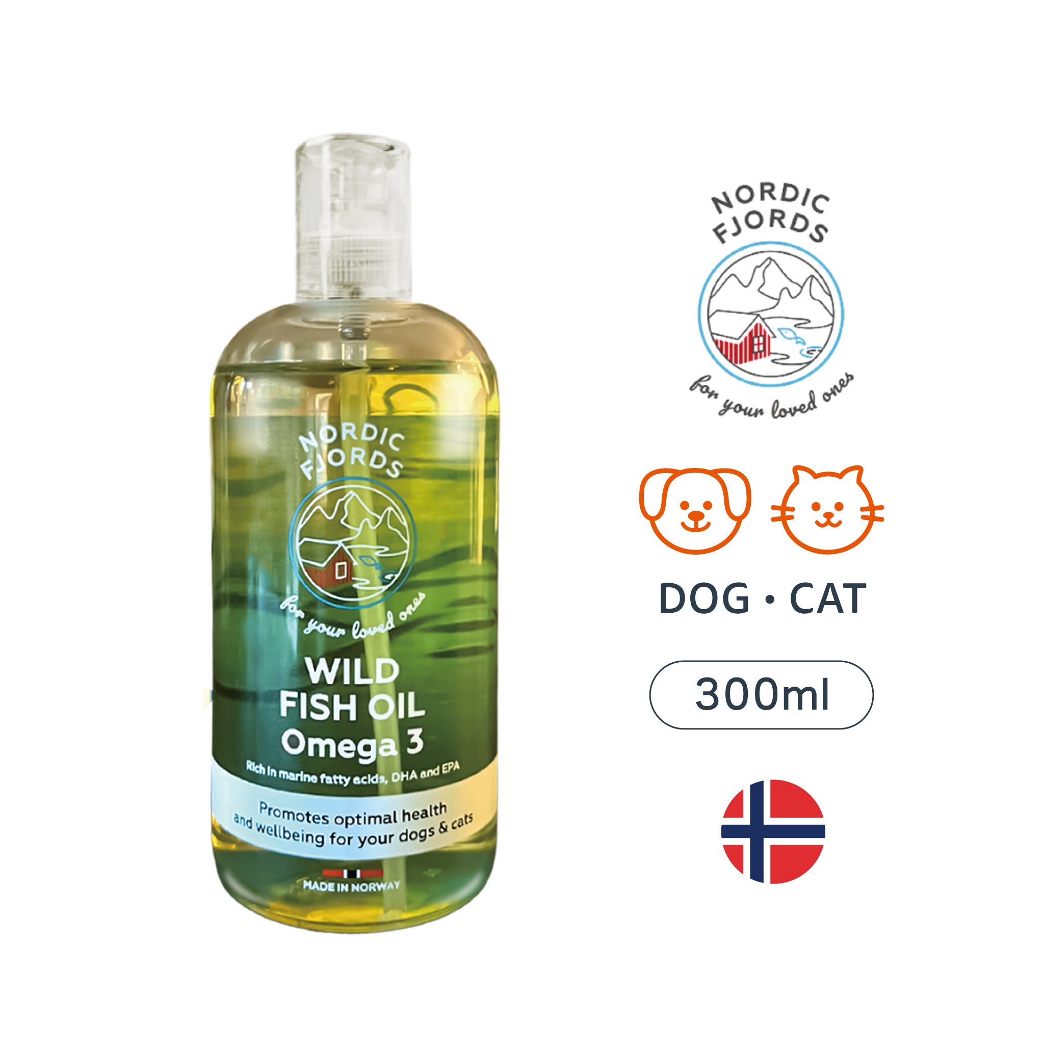 【挪威灣Nordic Fjords】100%挪威原裝進口高階版野生魚油300ml 防UV噴頭裝