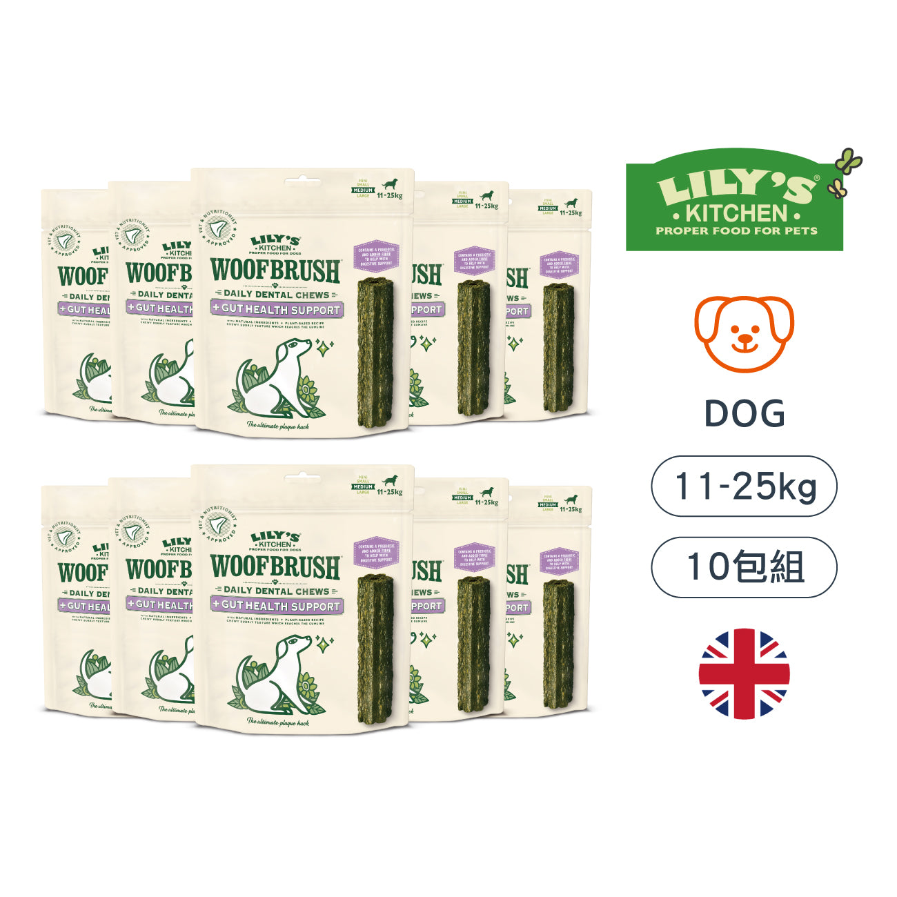 十包組🦷腸胃中型沃夫潔牙棒(犬)
