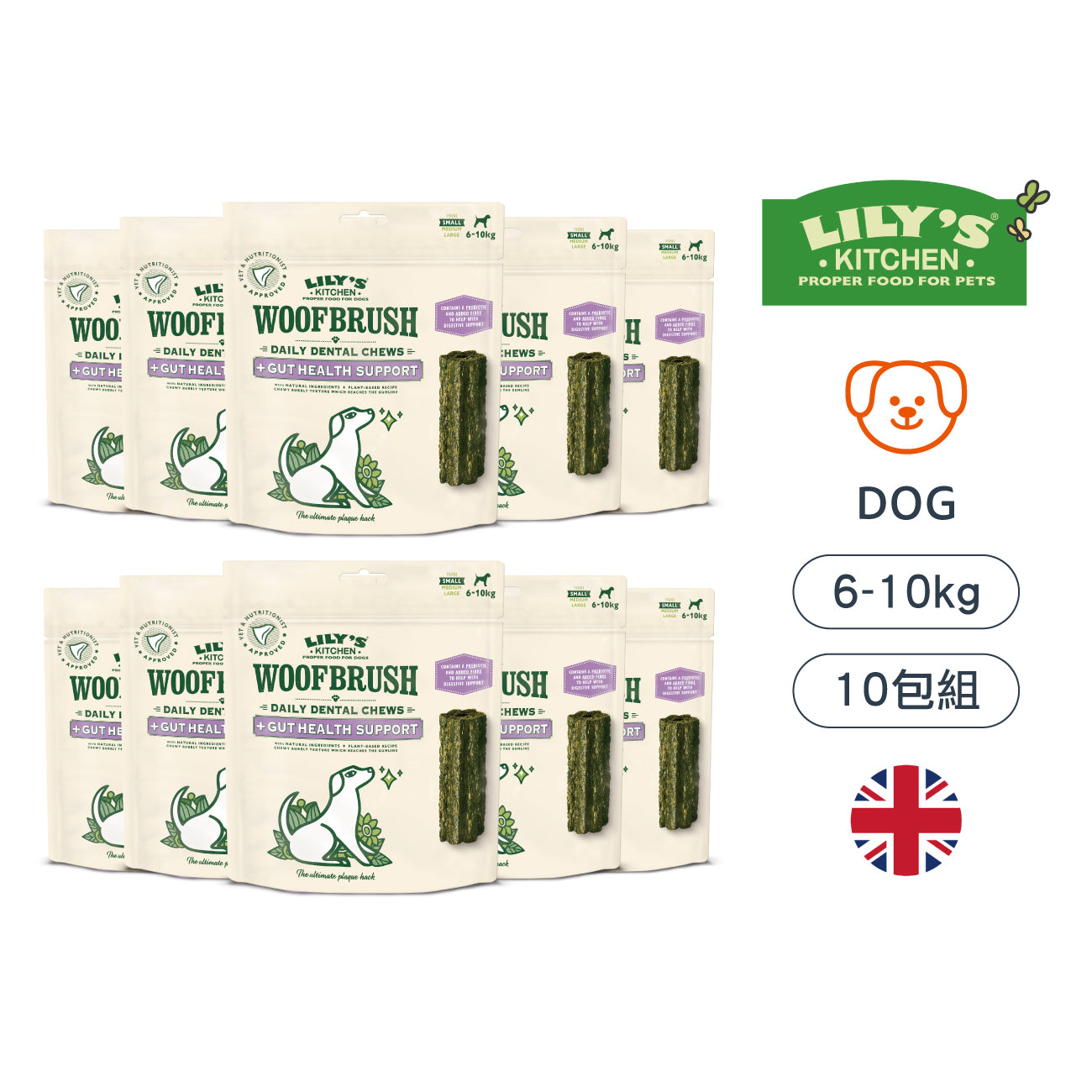 洛基媽團購🦷小號沃夫潔牙棒 腸胃益生元10包組(犬)【效期2027-08】