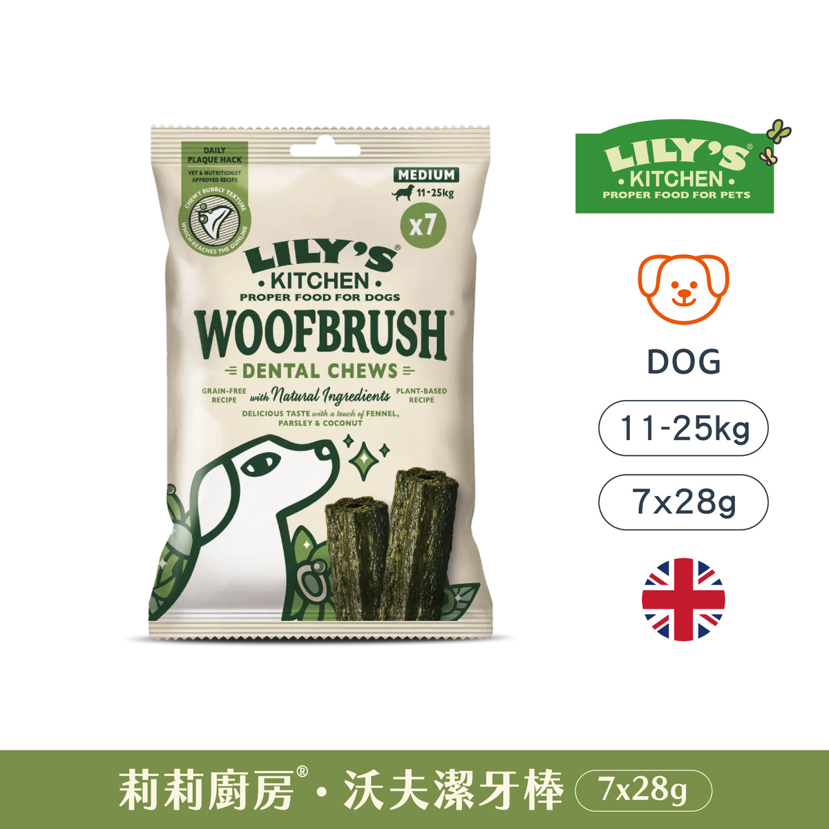 沃夫潔牙棒(犬) 中型單包 28克x7根